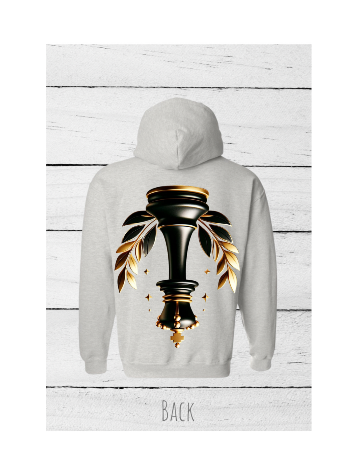 DSKG "DON'T STOP KEEP GOING" with the quote “IF YOU WANT PEACE PREPARE FOR WAR” with King Chess Piece Hoodie #3200 In Grey