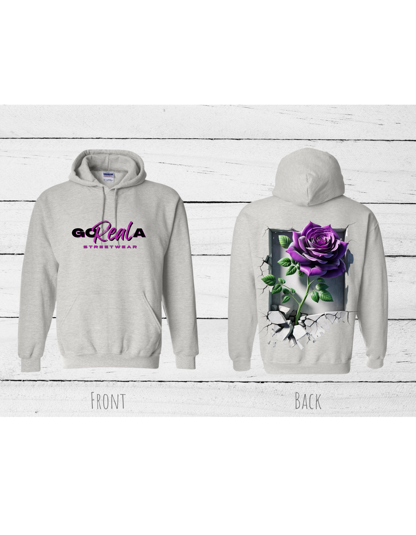 GoRealA Purple Rose Inspirational Hoodie #2621