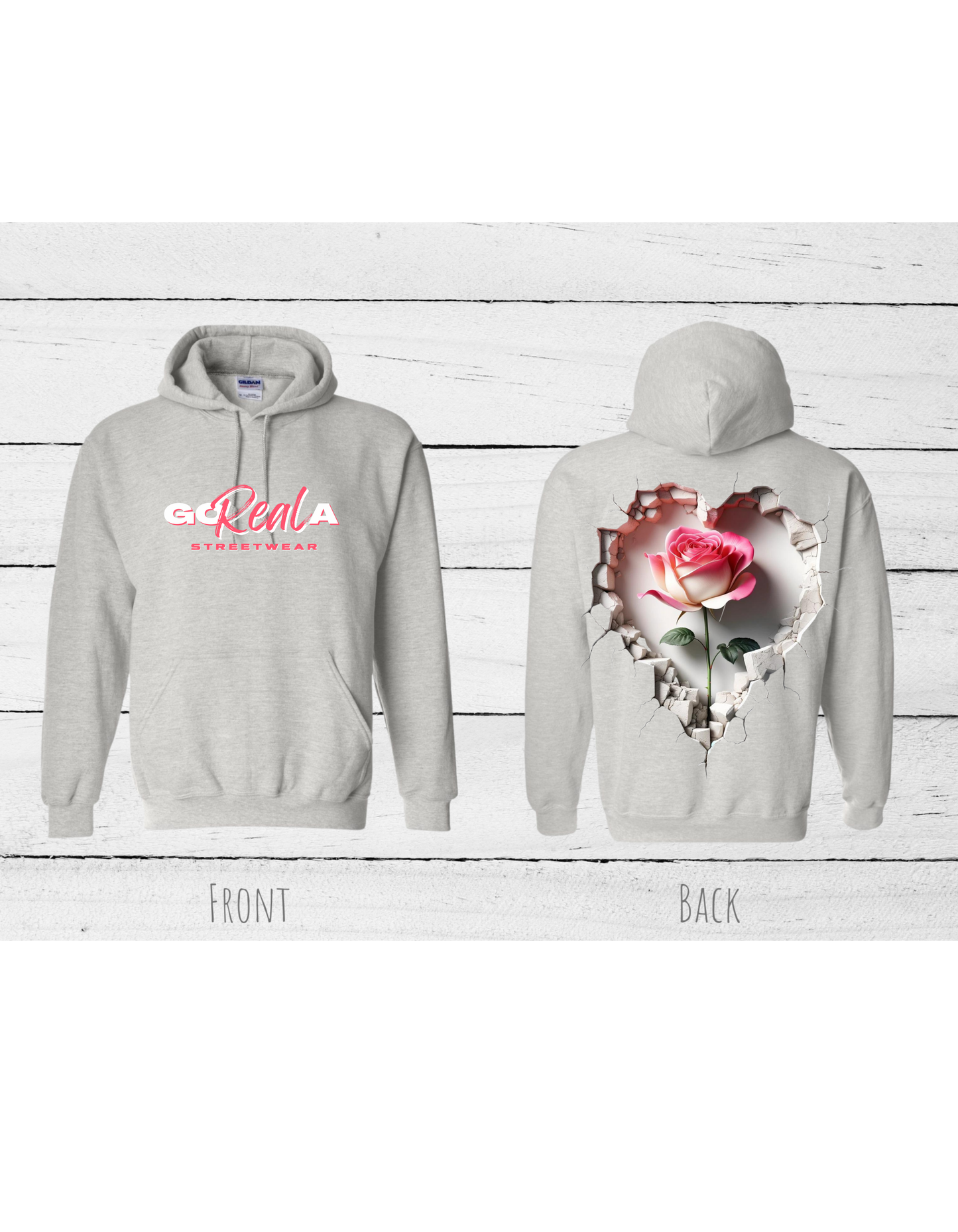 Pink Rose Inspirational Hoodie #2602